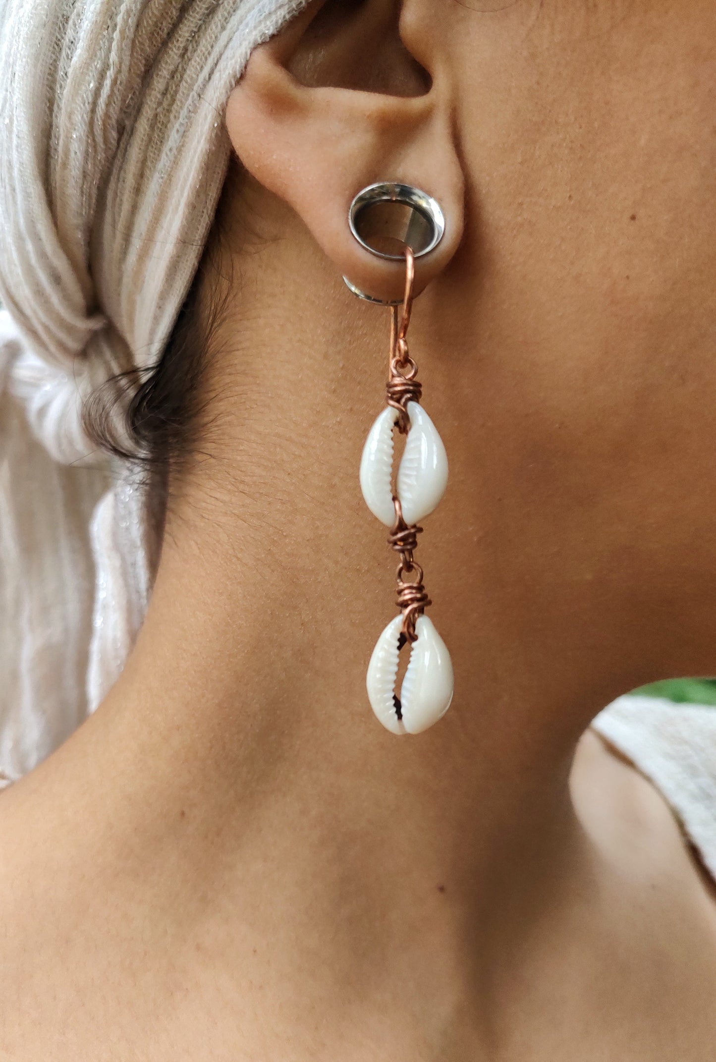 2-Tier Cowrie Shell Earrings