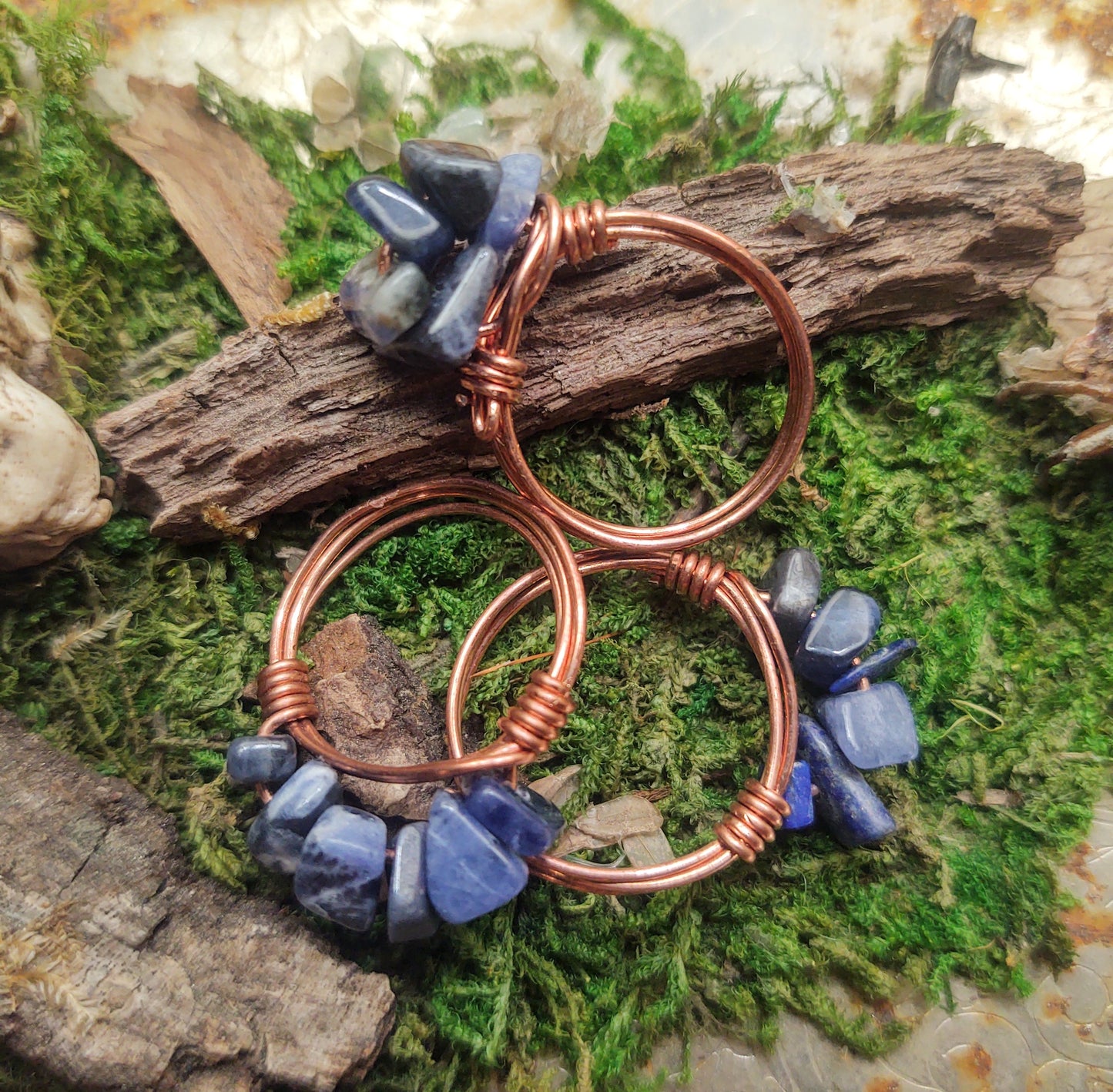 Copper Lapiz Lazuli Rings