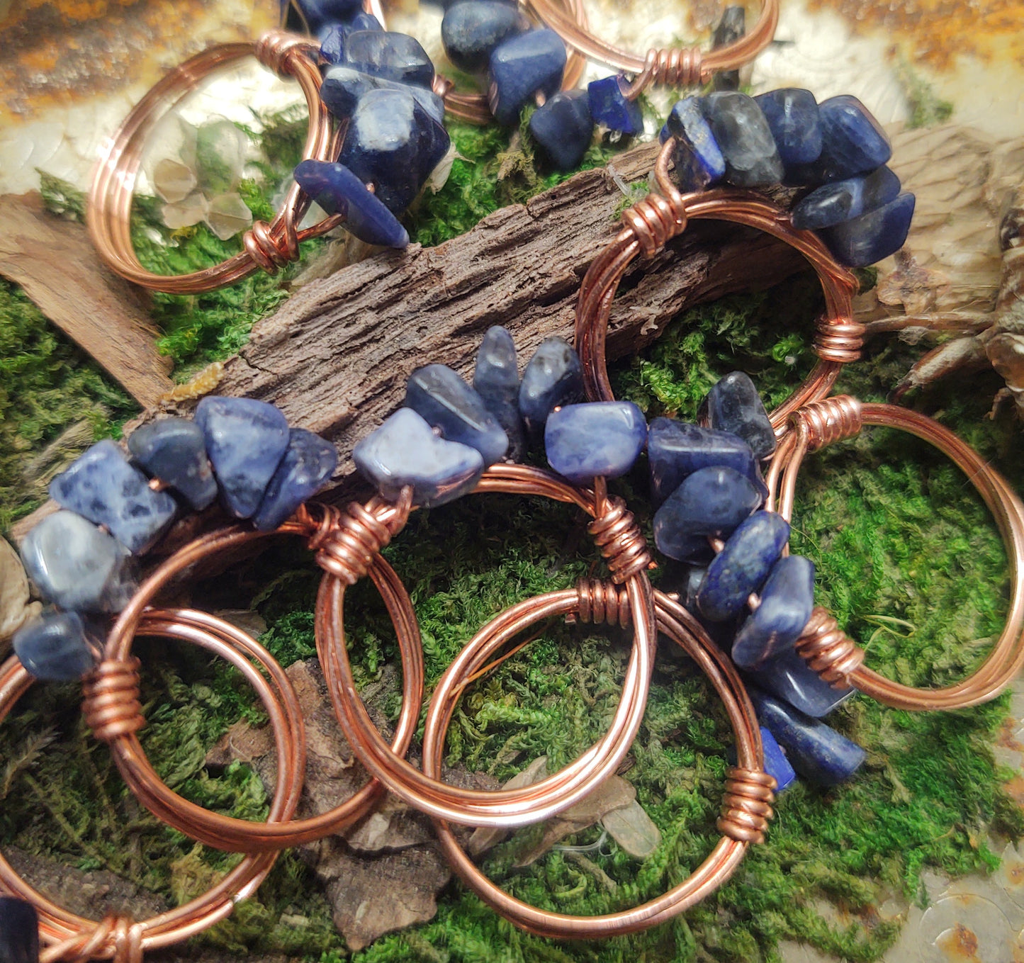 Copper Lapiz Lazuli Rings