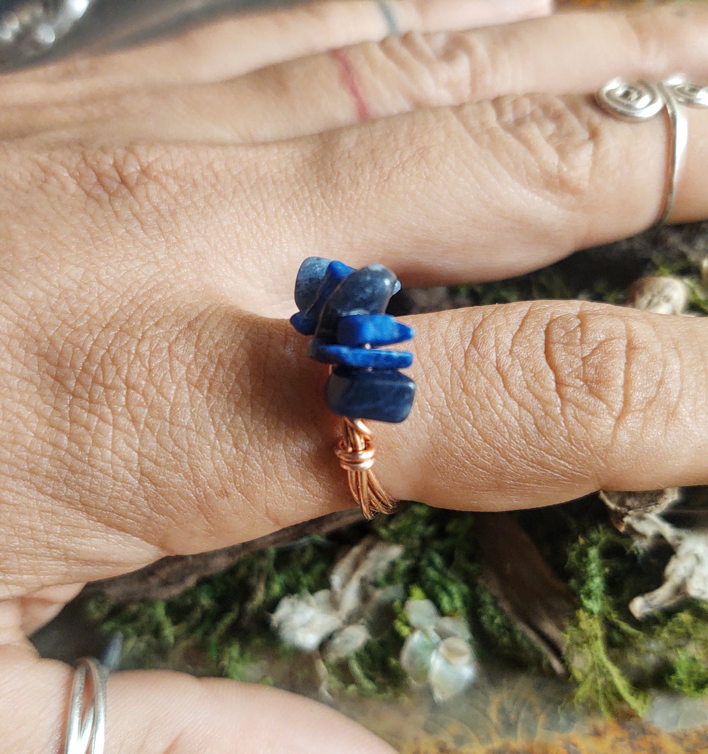 Copper Lapiz Lazuli Rings