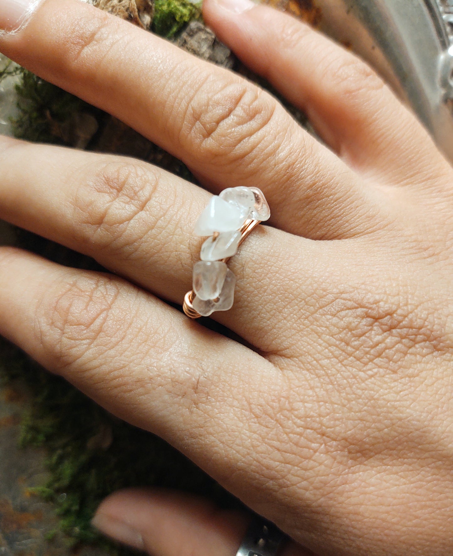 Copper Rose Quartz Rings