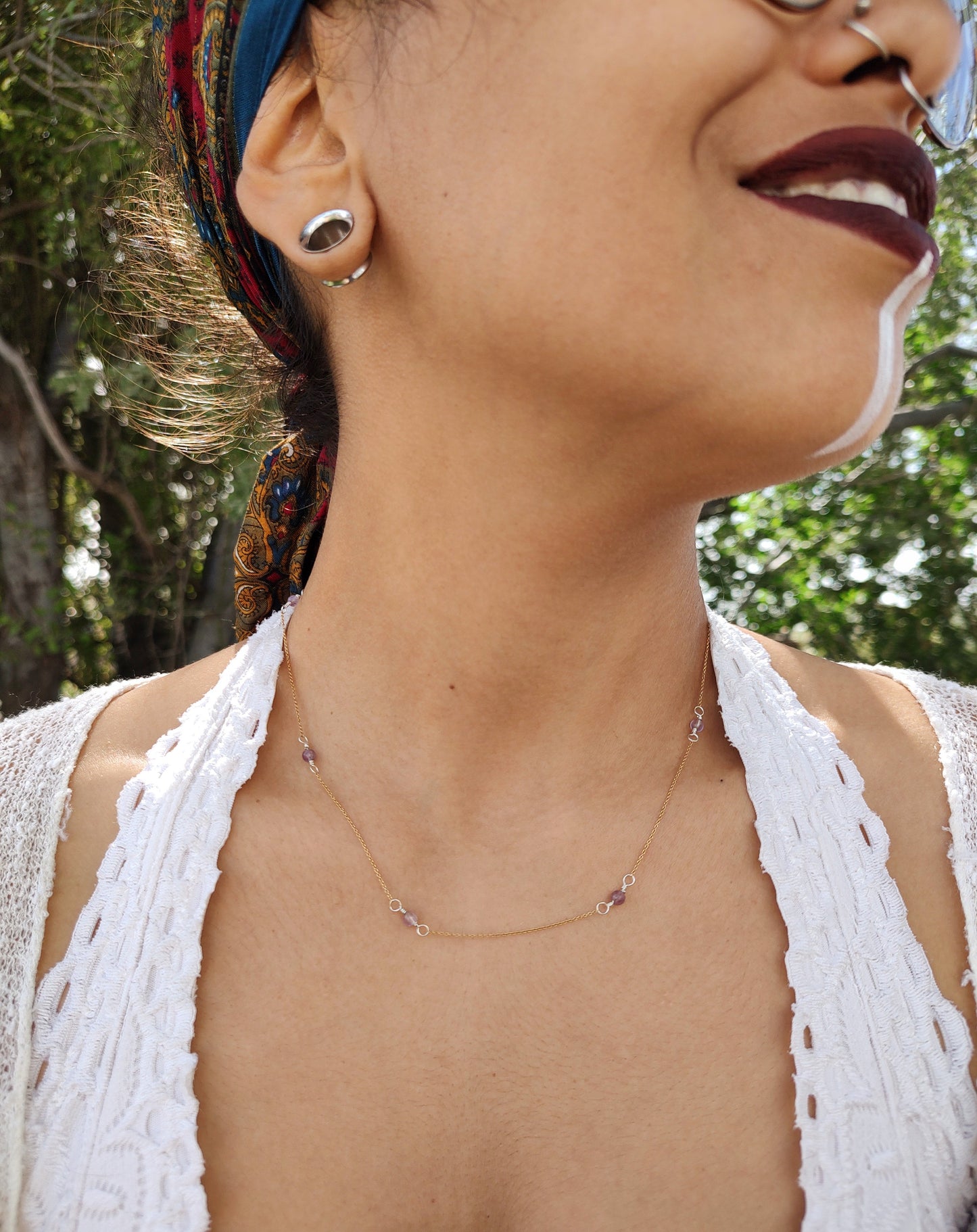 Gold/Silver Amethyst Necklace