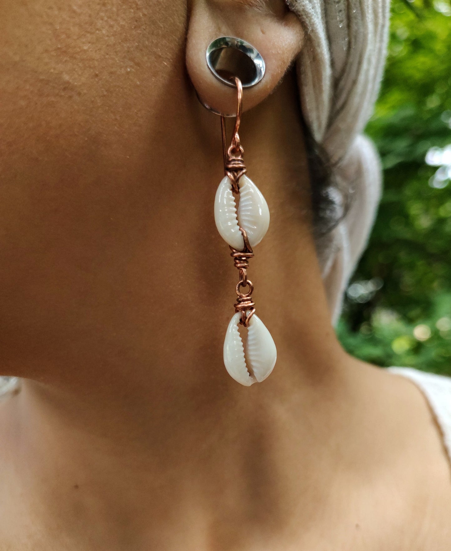 2-Tier Cowrie Shell Earrings
